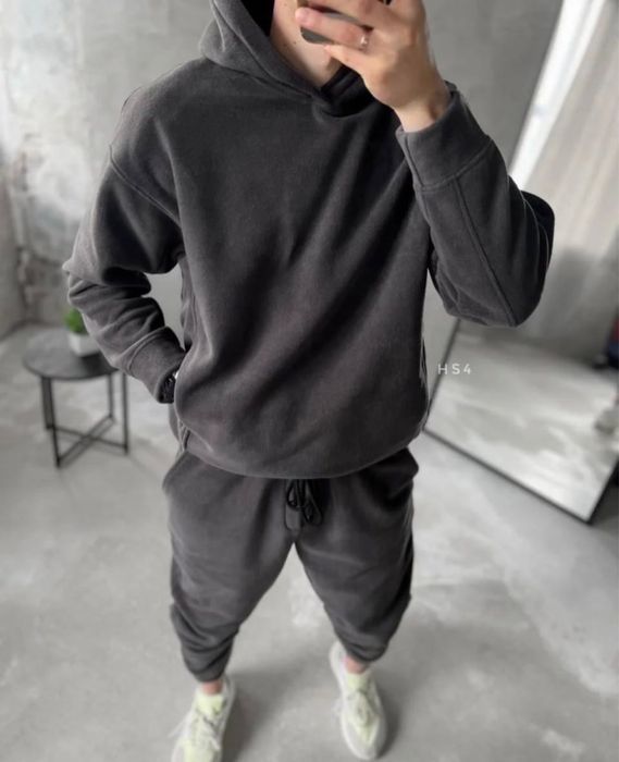 Мужской зимний костюм из флиса POLAR худи/кофта и штаны 48-50 50-52