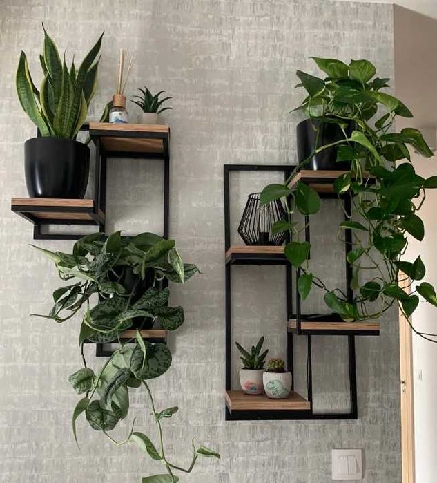 Kwietnik na ścianę wiszący półka ścienna loft 4 regał