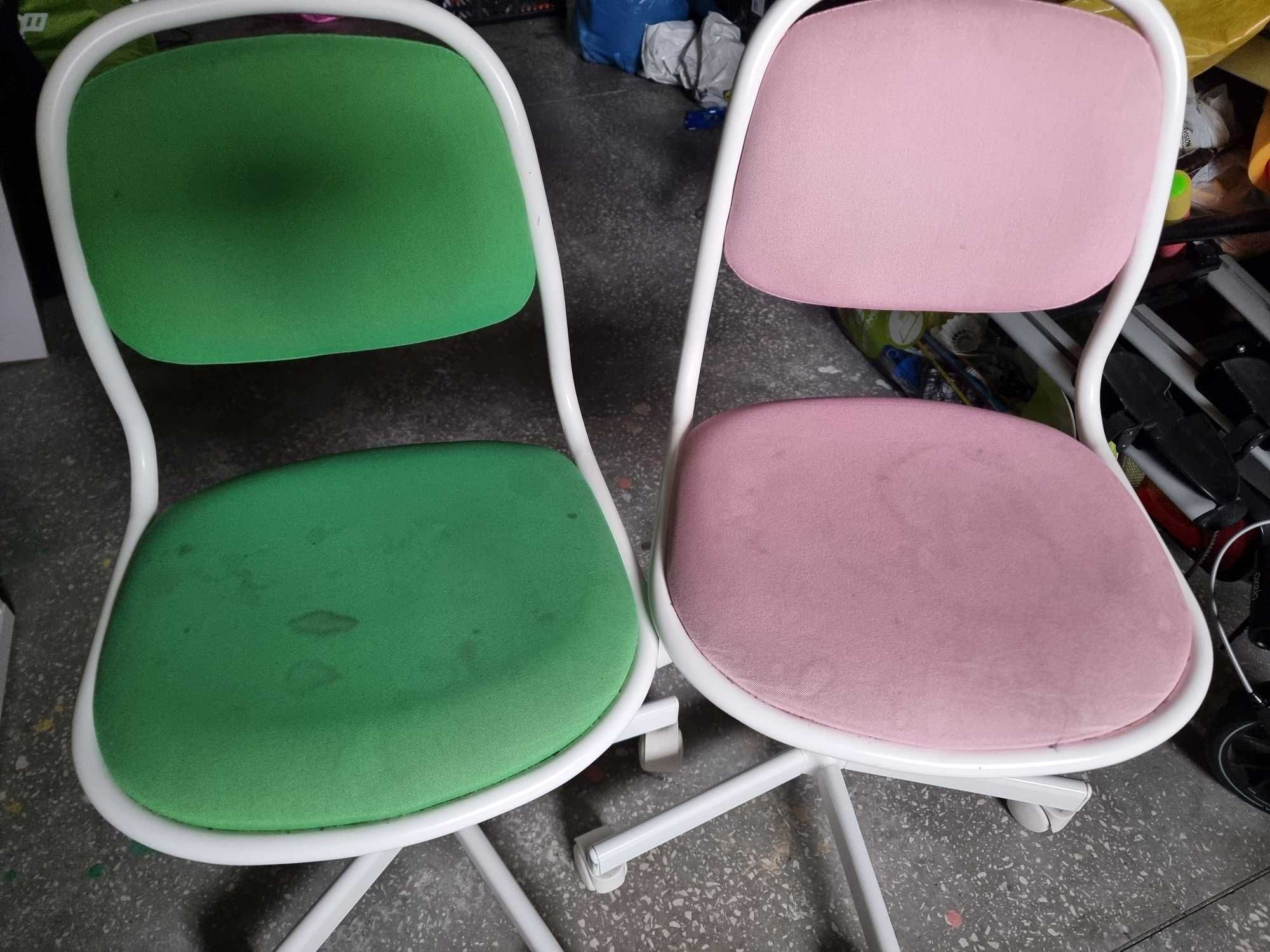 2x krzesło biurowe dziecięce Ikea ORFJALL