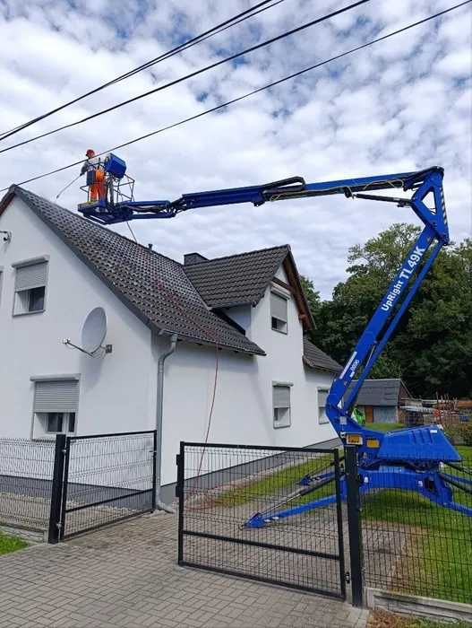 Malowanie dachu - Podnośnik koszowy na hak 17m zwyżka, pająk