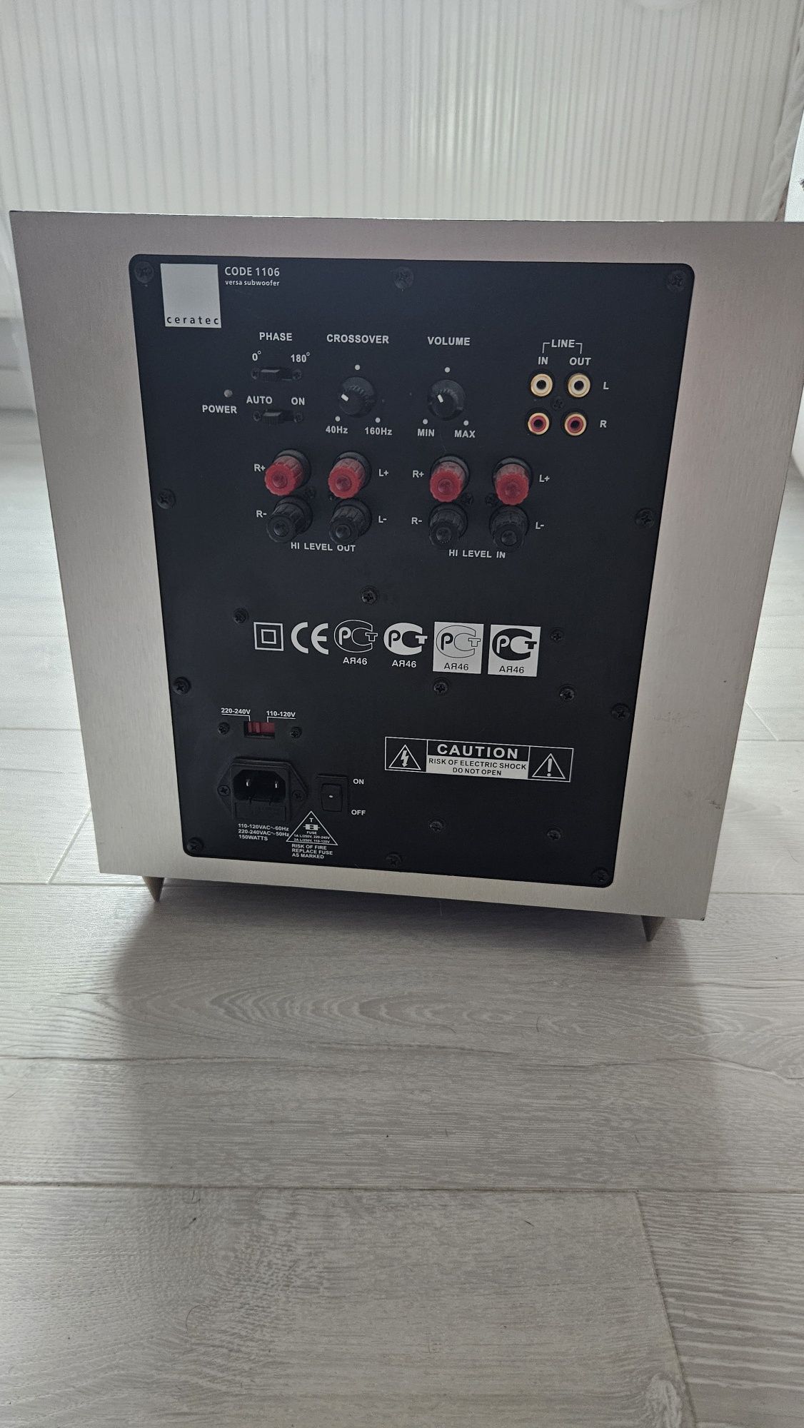 Subwoofer Ceratec Versa code 1106 Moc 120W alu szczotkowane