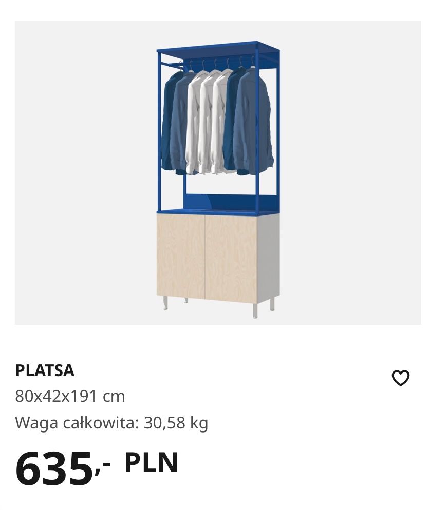 Ikea Platsa - szafa otwarta