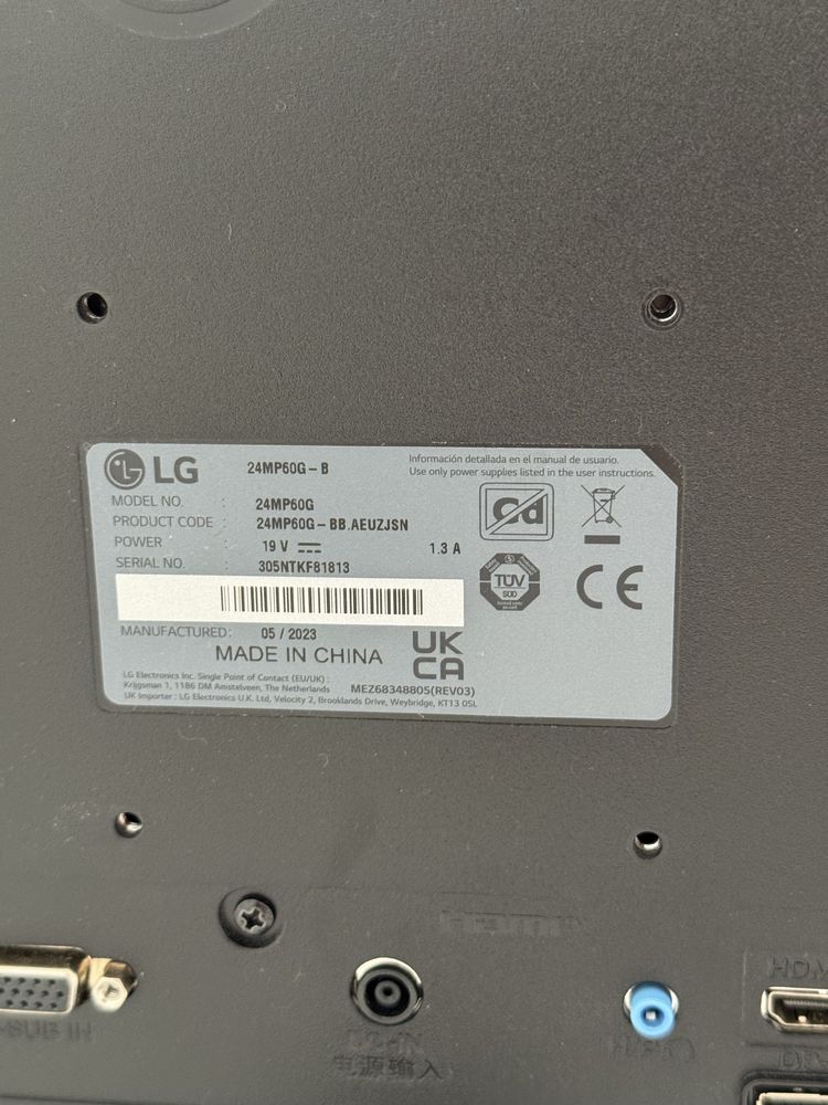 Vendo monitor LG 24MP60G 24”