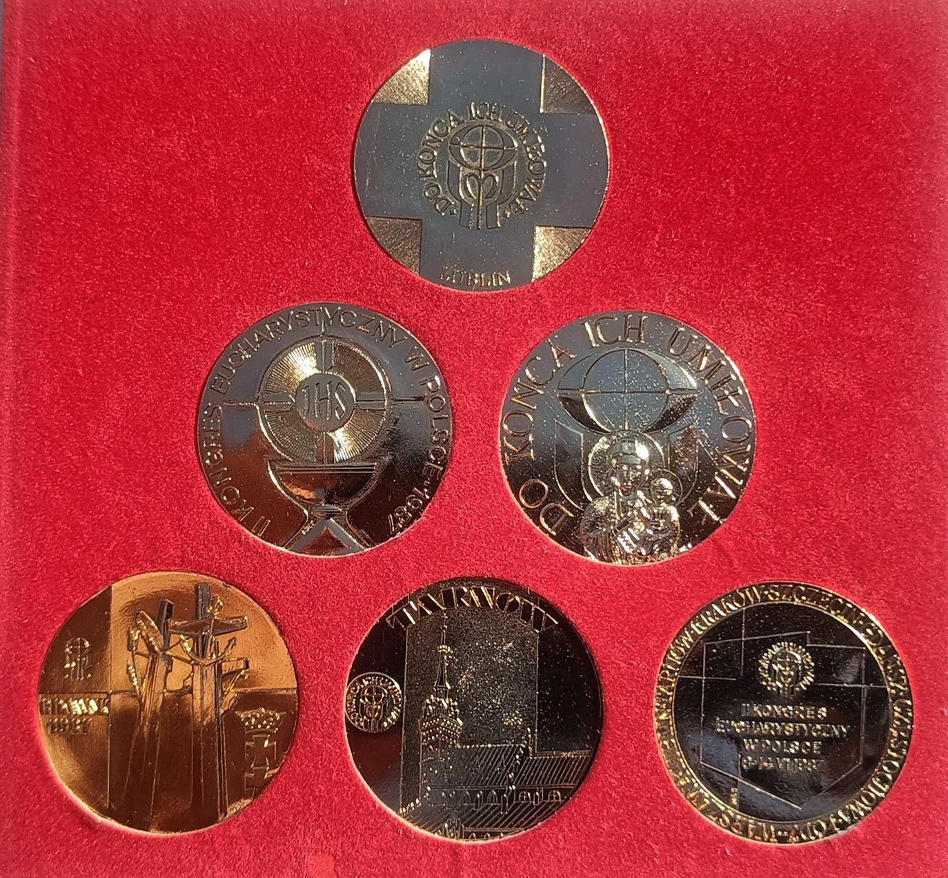II kongres eucharystyczny monety papież 6 sztuk unikalny komplet!