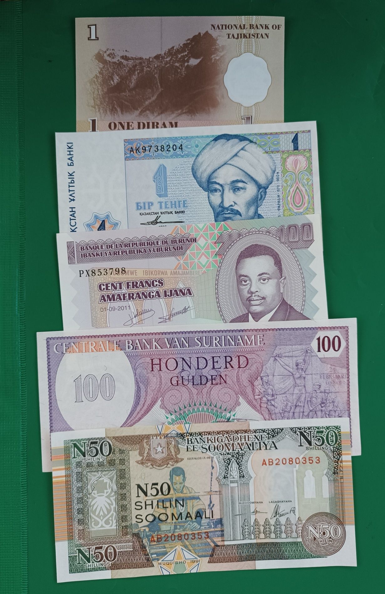 zestaw banknotów zagranicznych  , 5 szt