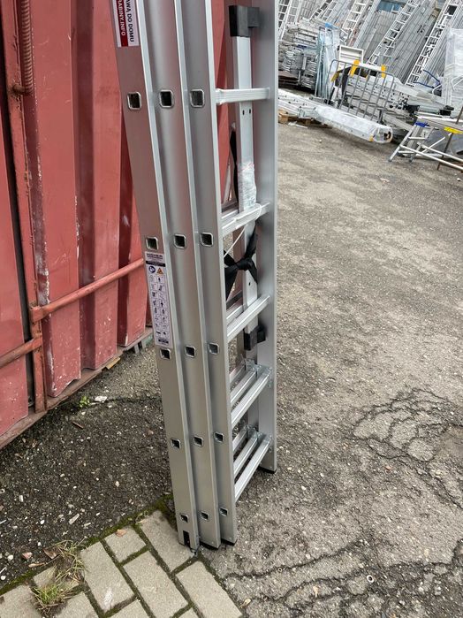 Drabina aluminiowa 3x9 wielofunkcyjna HIGHER 7,1m 150 kg SOLIDNA