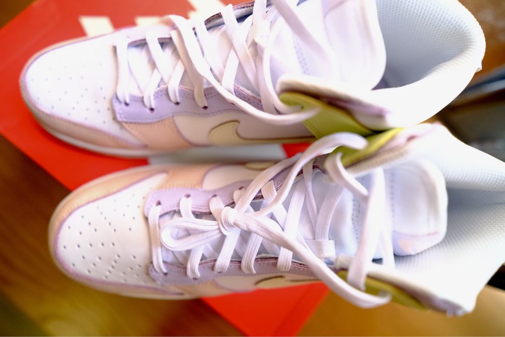 Nike Dunk High - White/Cashmere/Lemon Twist (27см)(орігінал)