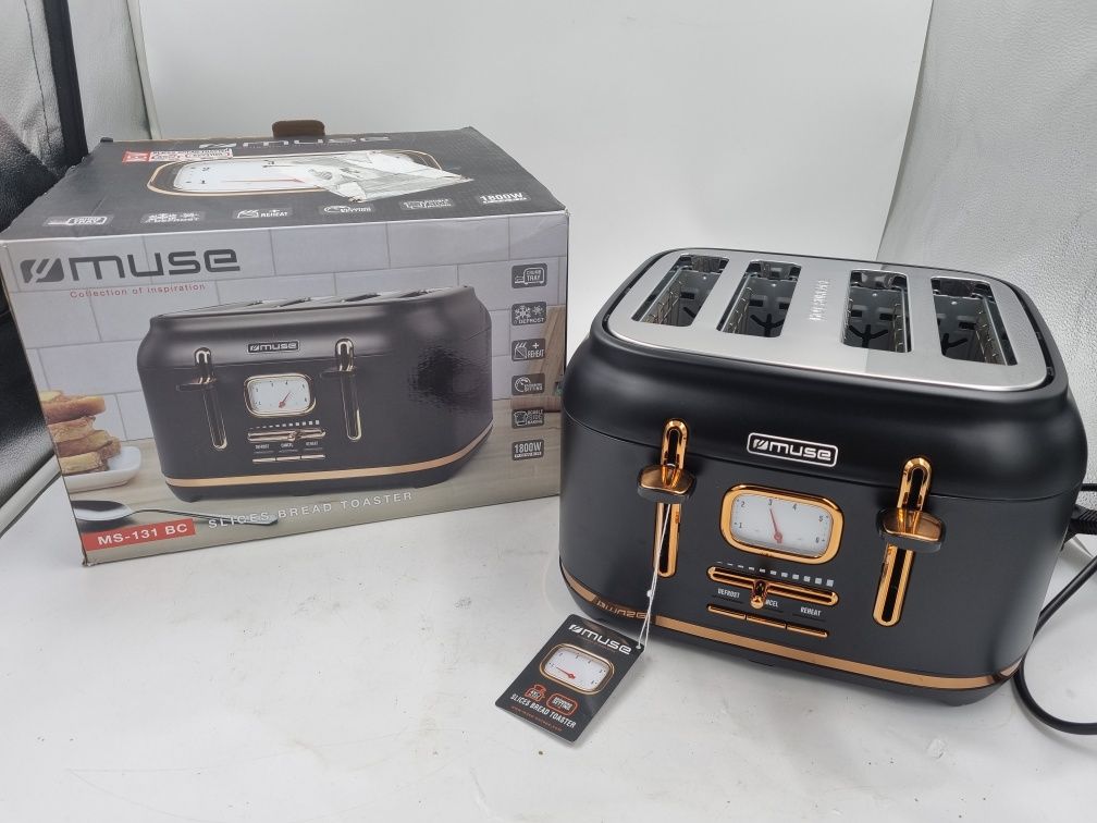 Toster Muse w stylu retro ze stali nierdzewnej