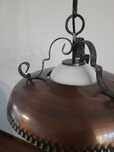 Lampa loftowa, rustykalna, z miedzianym kloszem