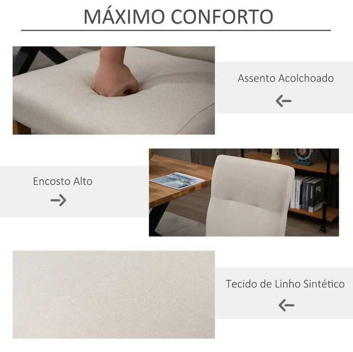 Conjunto de 2 Cadeiras com Encosto Alto