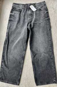 Czarne męskie  jeansy wide leg Cropp W34/L32 NOWE