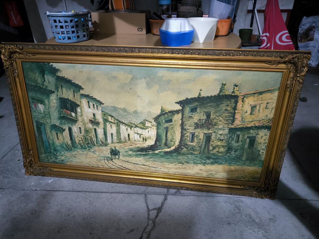 Quadro Vintage, Ruínas de aldeia mais cavaleiro