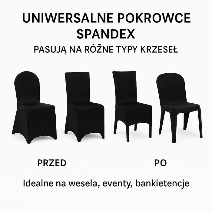 Beżowe pokrowce na krzesła elastyczny materiał