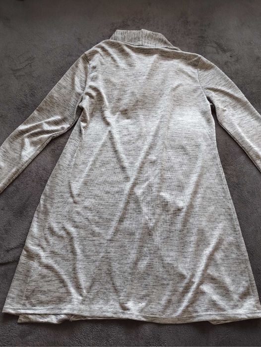 Długi sweter, kardigan, elegancki, szary, Collection London, roz. L