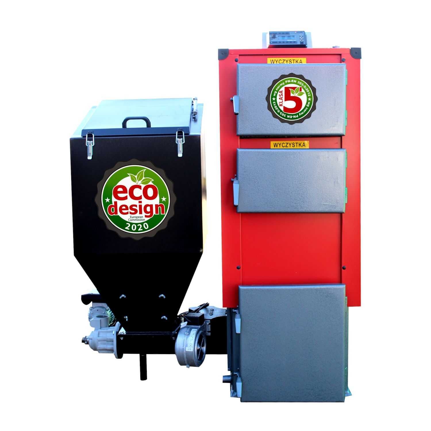 KOTŁY 20 kW do 200m2 Kocioł z PODAJNIKIEM Piec na EKOGROSZEK