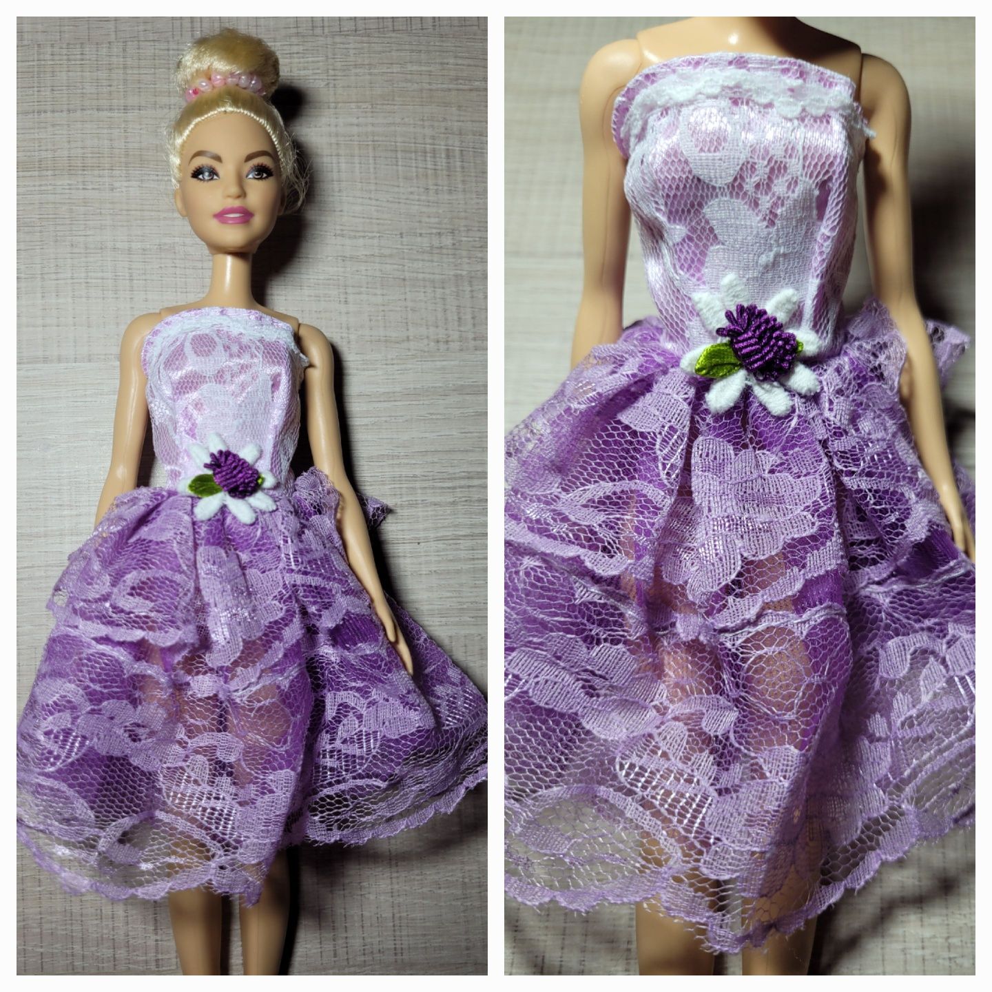 5x sukienka, ubranko dla lalki barbie, zestaw ubranek dla barbie