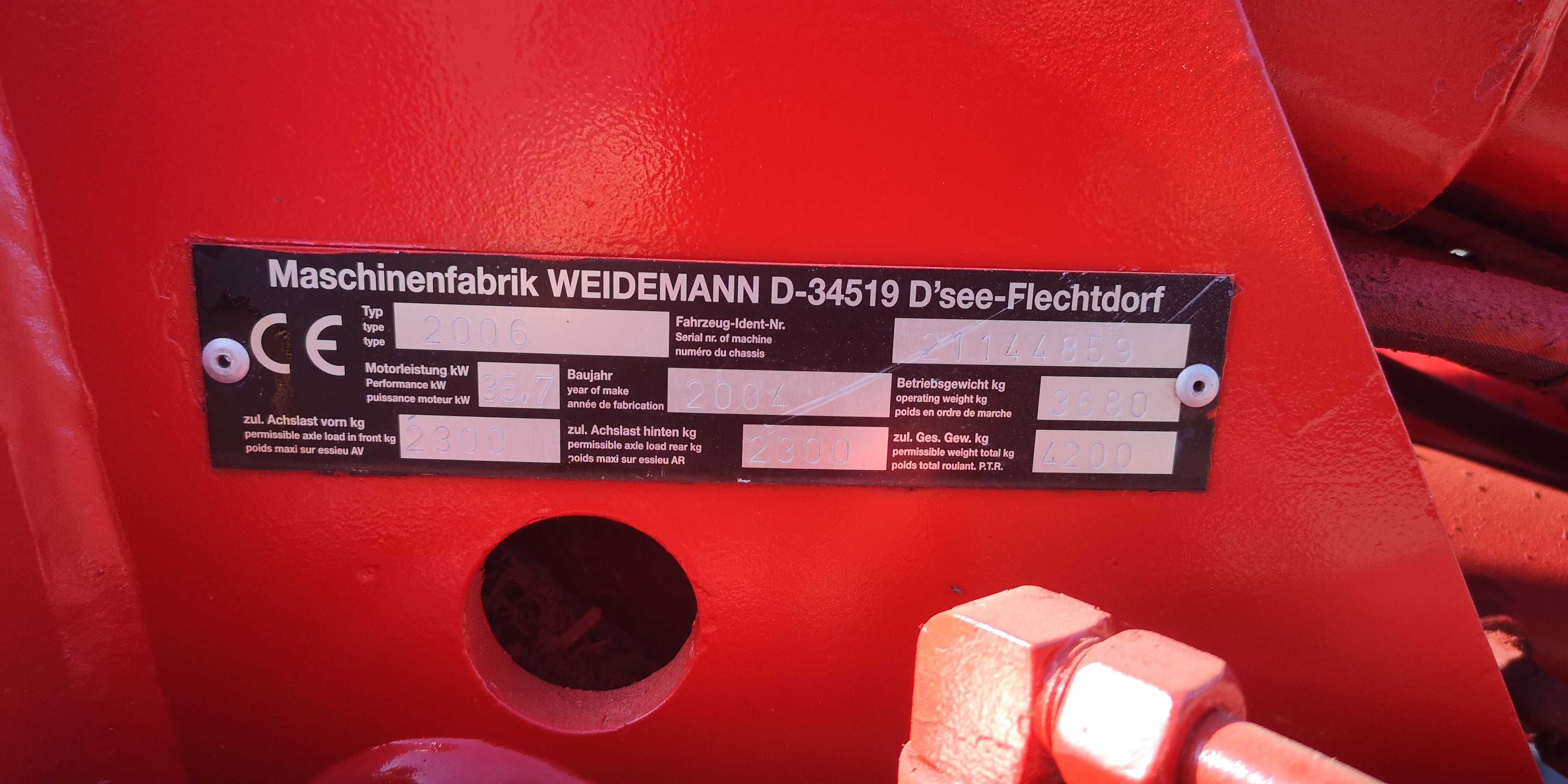Ładowarka teleskopowa weidemann 2006