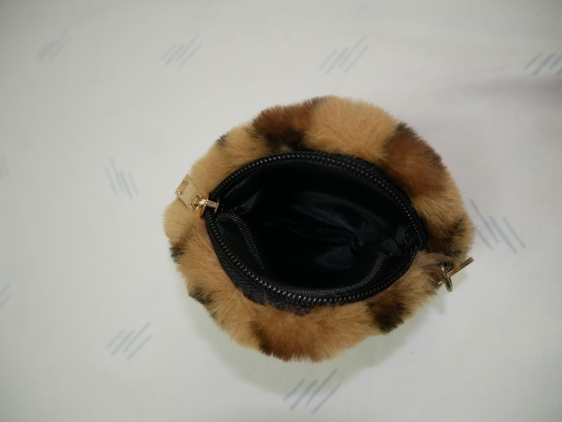 Porta Moedas Em Castanho Padrão Leopardo