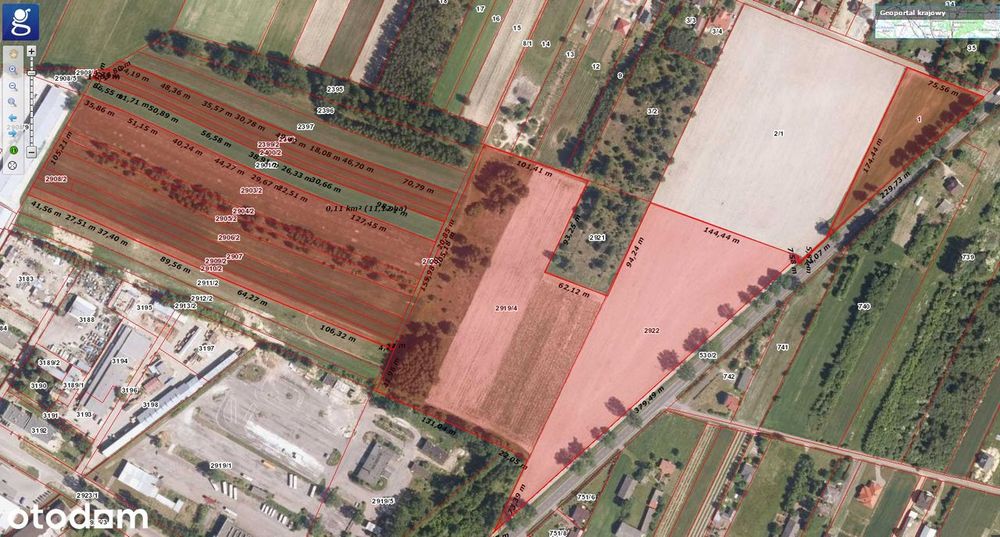 Działki przemysłowe przy ul. Budowlanych pomiędzy DK19 a S 19