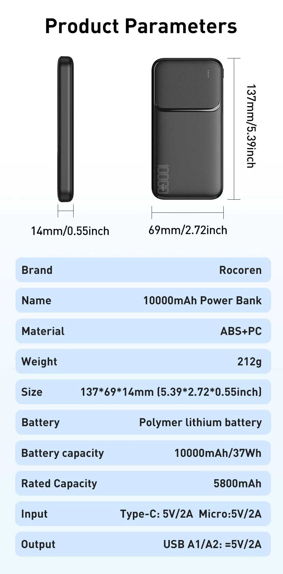 Rocoren Power Bank 10000mAh