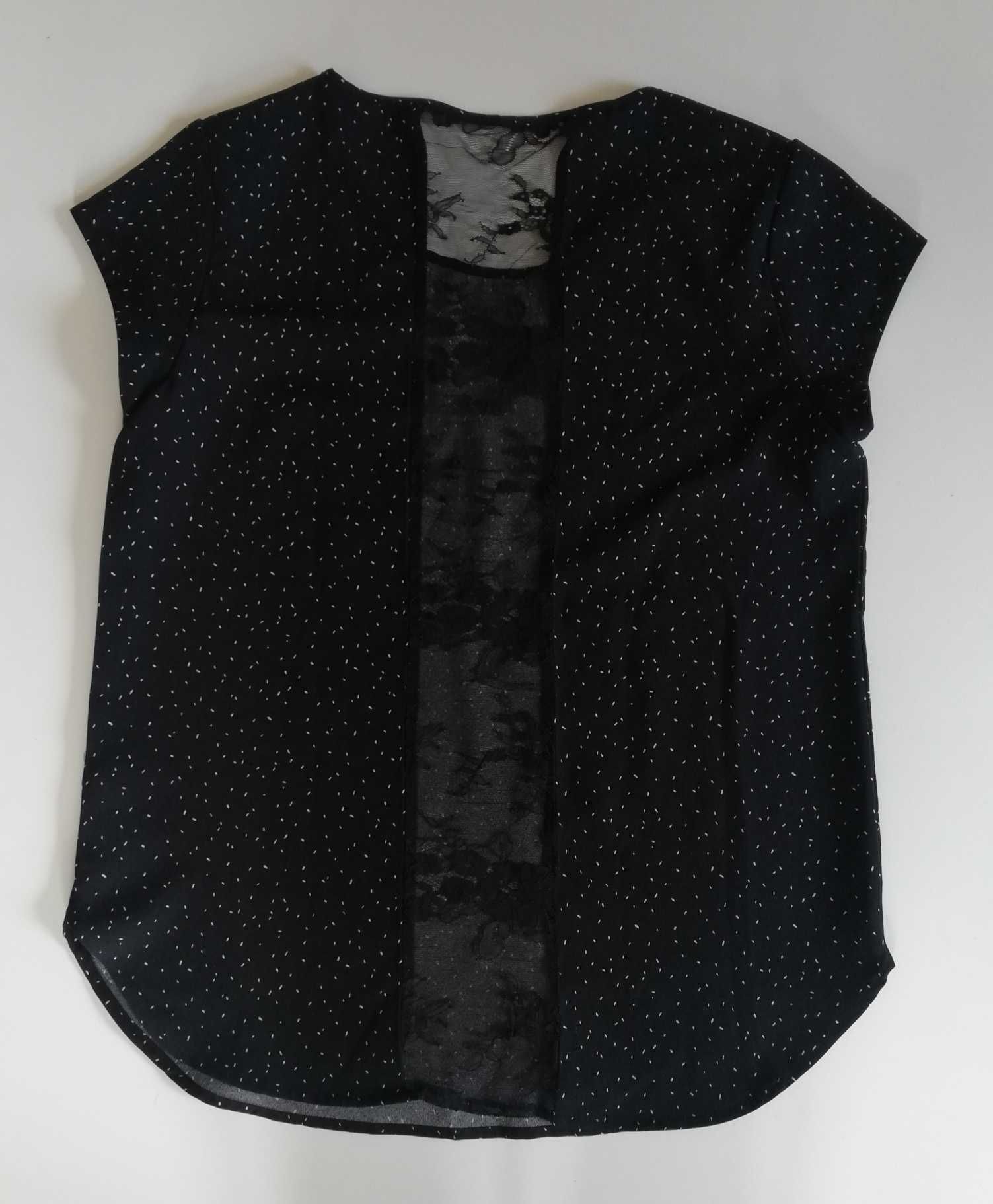 Czarna bluzka z koronką 42/XL