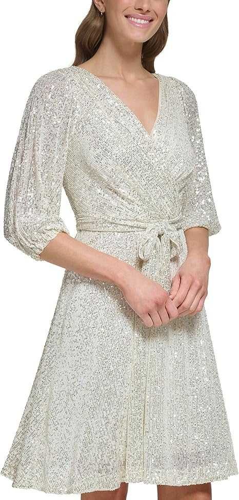 piękna błyszcząca sukienka złota cekiny wesele DKNY 40 42 xl 400,-