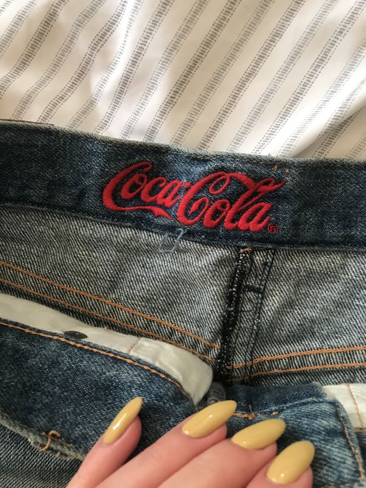 Оригинальный мерч coca cola юбка джинсовая миди,юбка из денима y2k