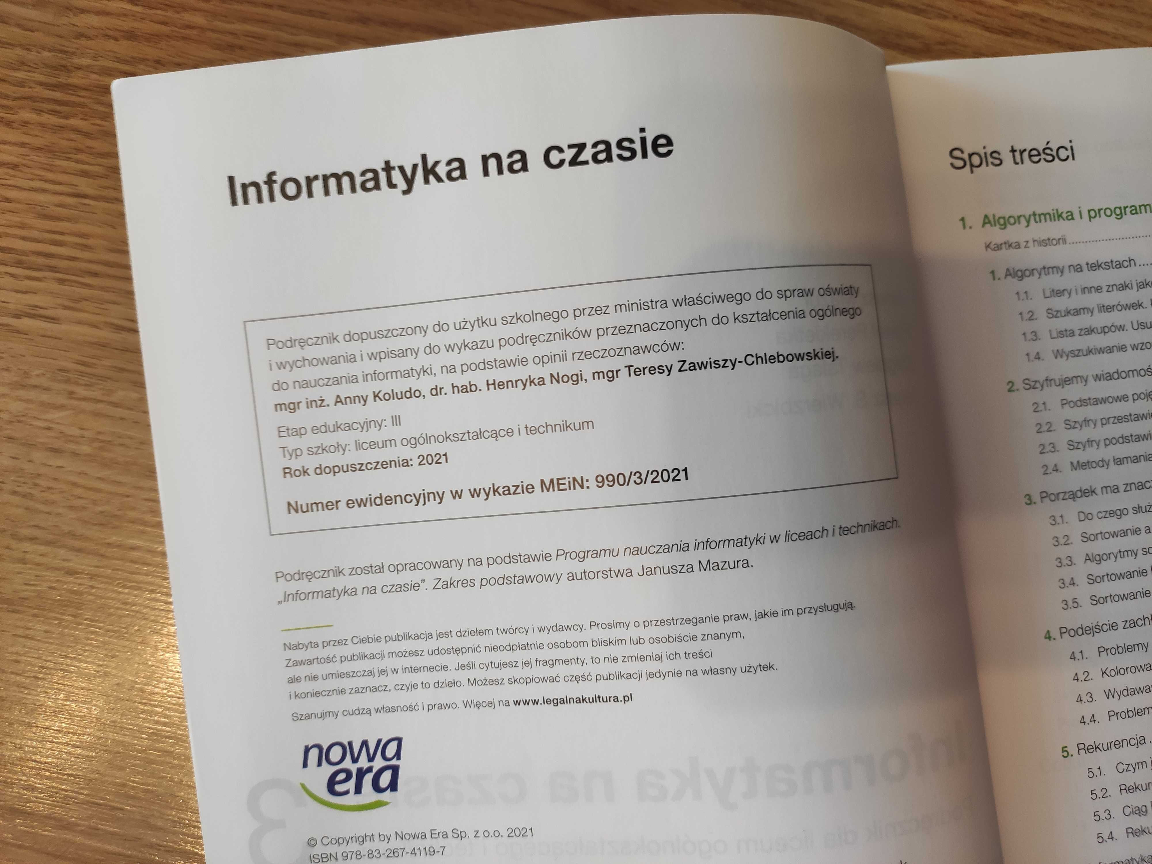 Informatyka na czasie 3 - podręcznik - zakres podstawowy.