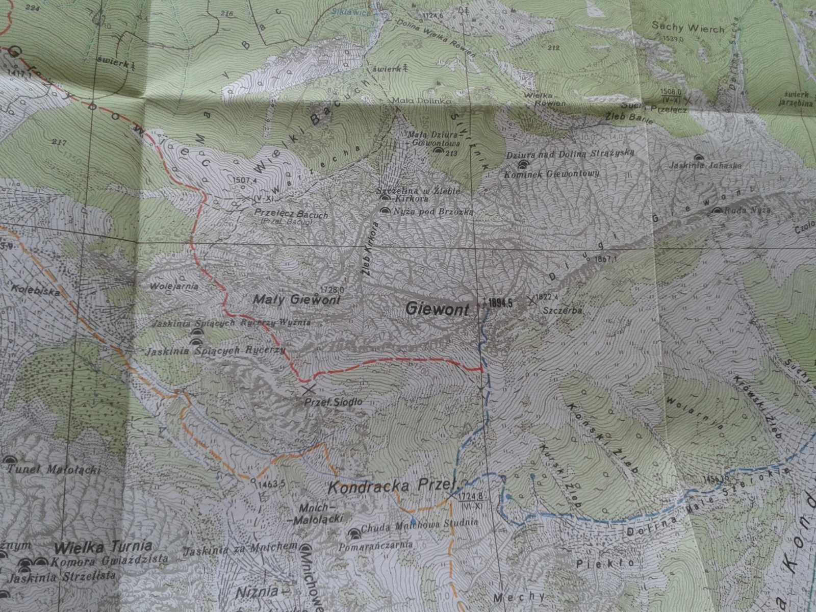 4 mapy szlaków wokół Zakopanego, Morskiego Oka, Giewontu, Kasprowego W