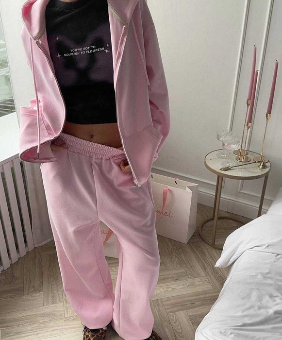 Спортивний костюм жіночий штани НА ЗАТЯЖКАХ і зіп кофта худі на змійці