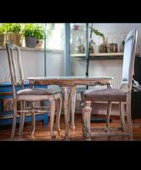 Stół  rafia plecionka farmhause  z rafi boho vintage hand made ażurowy