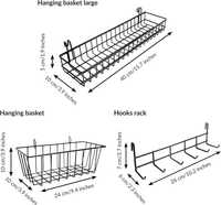 Wiszące kosze i wieszak na haczyki