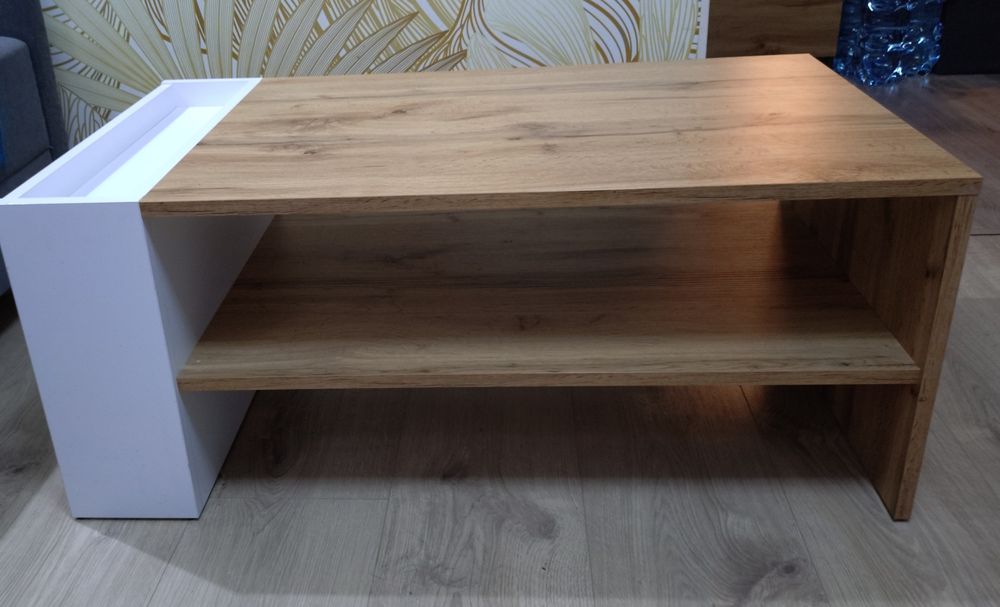 ( Weekendowa Cena 190 zł. ) NEFRI Dąb Wotan - Biały ŁAWA Stolik Kawowy