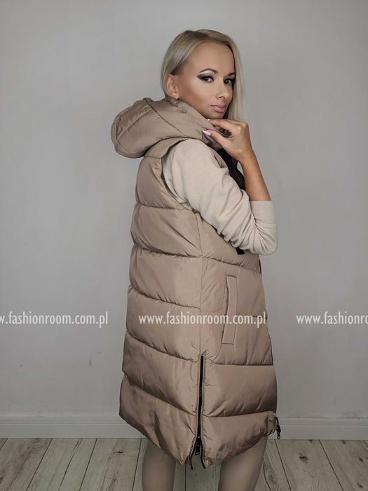 S-XXL DWUSTRONNA KAMIZELKA damska bezrękawnik z kapturem TU rozm L