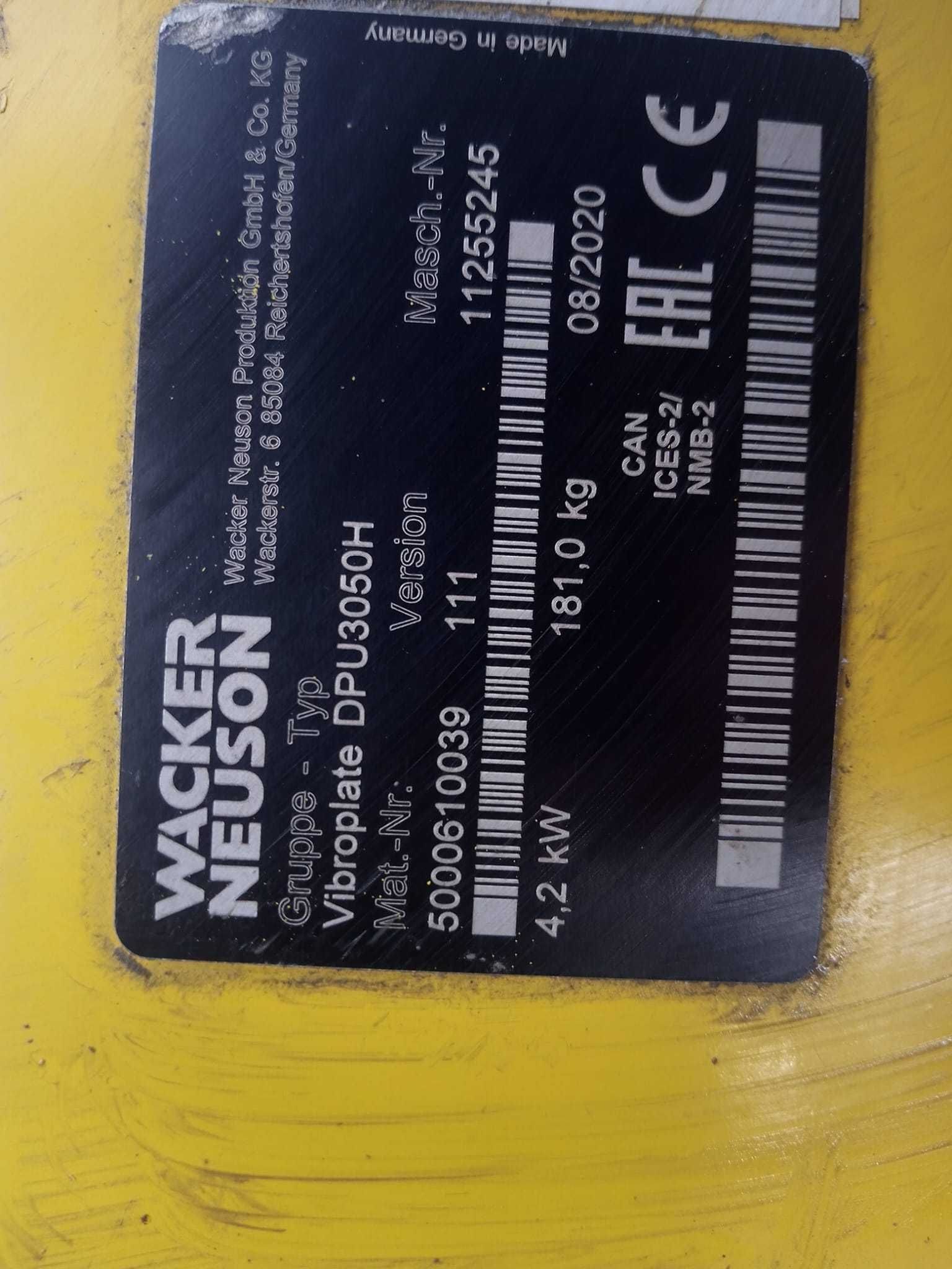 Wacker Neuson  DPU3050 h zagęszczarka z 11/ 2021 roku Waker