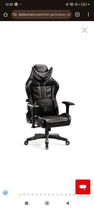 Fotel diablo xray  Grey Black x-size