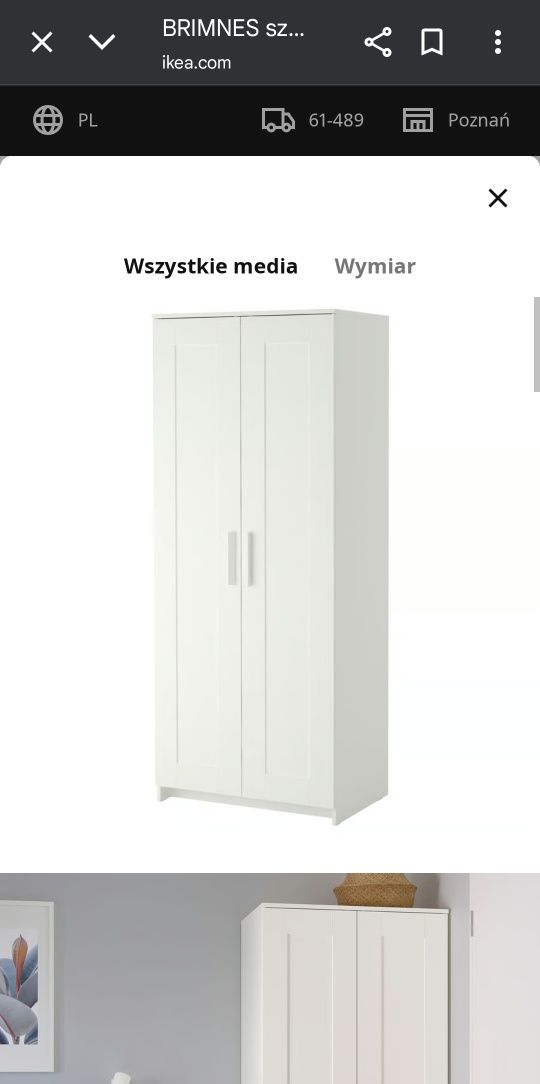 Biała szafa ikea BRIMNES