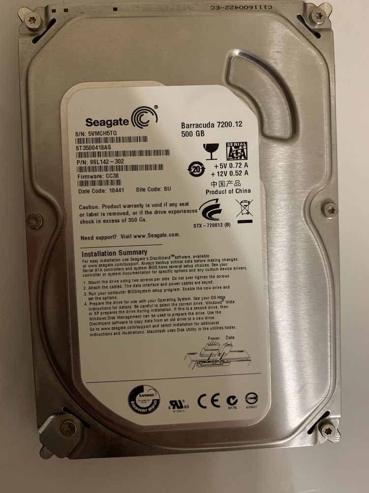 Продается отличный HDD (Жесткий Диск) обьемом 500GB