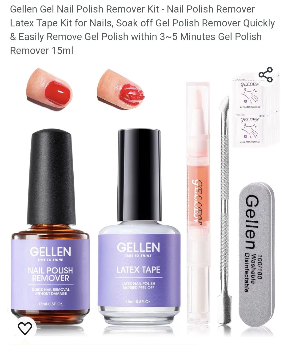 Gellen Remover nails/ ściągacz do lakieru na paznokciach