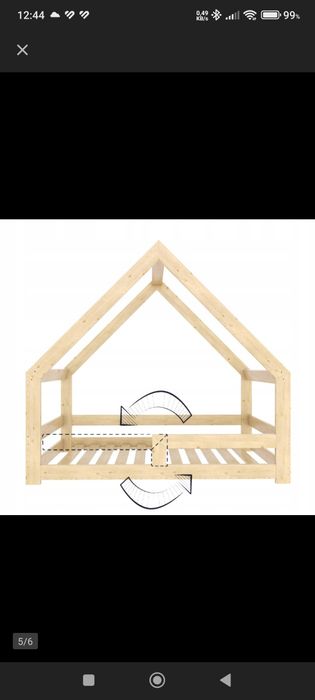 Łóżko drewniane domek