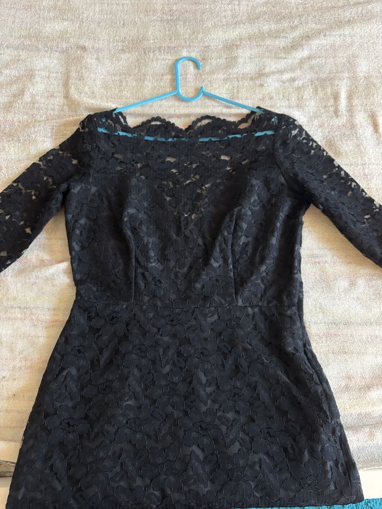 Koronkowa czarna eleganvka sukienka w stylu vintage retro karnawal bal
