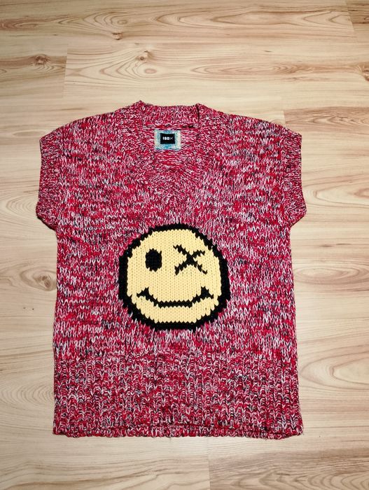 Czerwony Sweter Kamizelka Unisex Superdry SDX Smiley