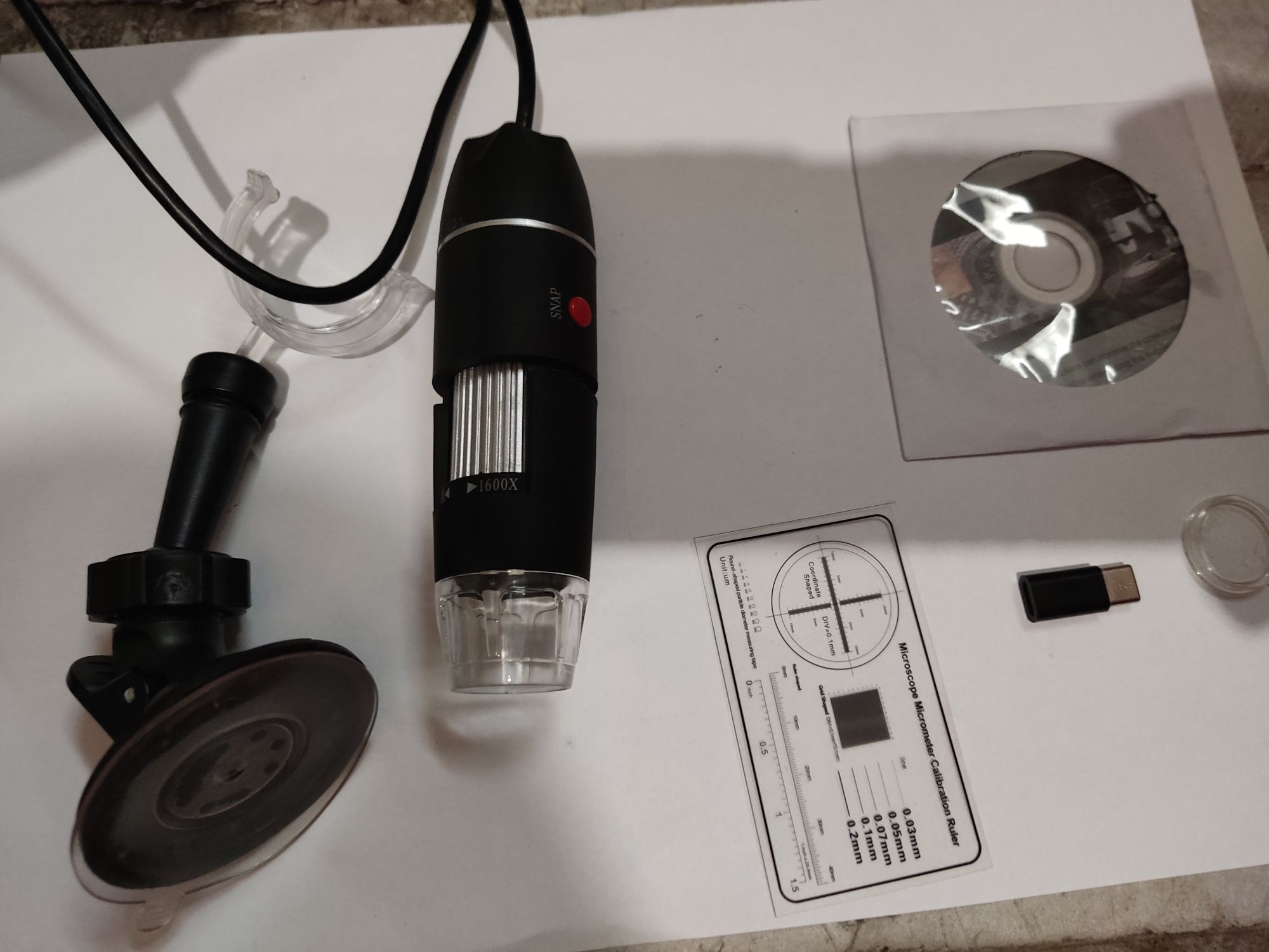 USB микроскоп электронный цифровой с увеличением 1600x