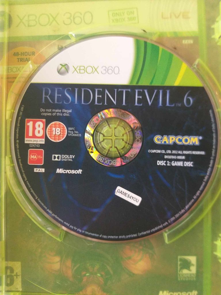 Gra Resident Evil 6 X360 Xbox 360 ENG Pudełkowa