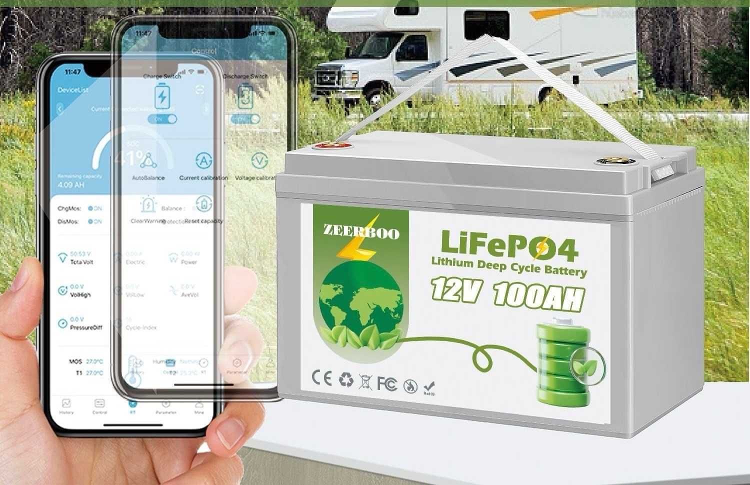 Аккумулятор LiFePO4 12V 100Ач с Bluetooth