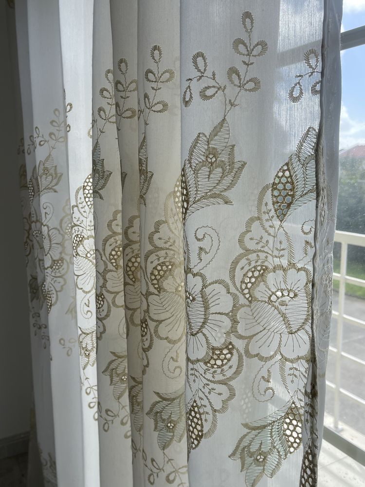 Par de cortinados de linho