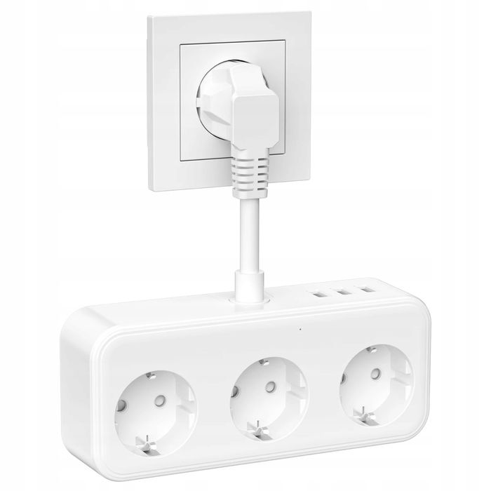 Listwa zasilająca 6w1 MST 3840W 3x230V + USB-C + 2xUSB-A Przewód 10cm