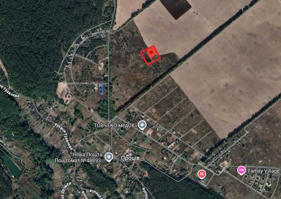 Продаж земельної ділянки в с. Проців (25 хв від Києва)