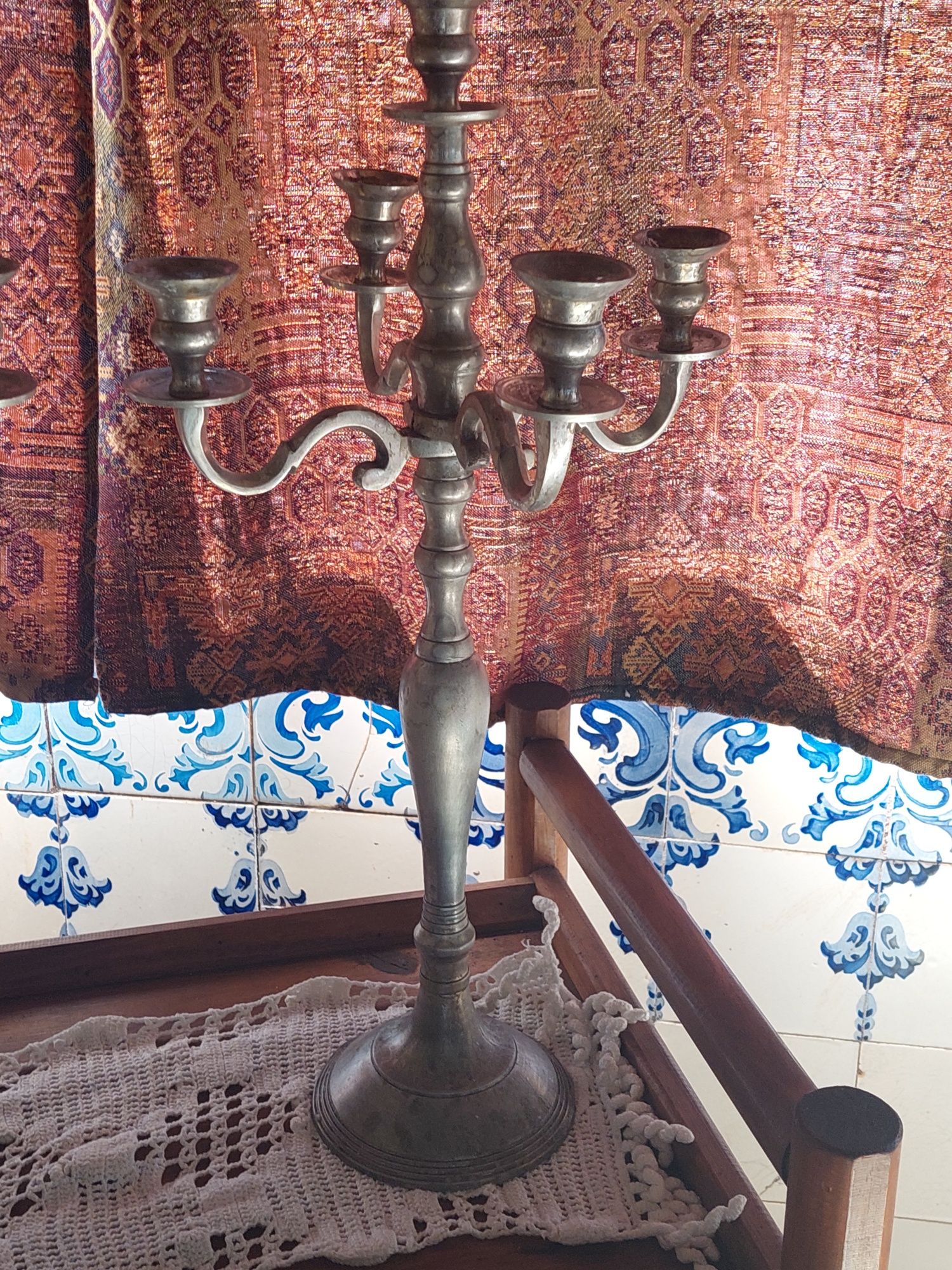 CANDELABROS ESTANHO 5 LUMES belissimos atigos e sobrios