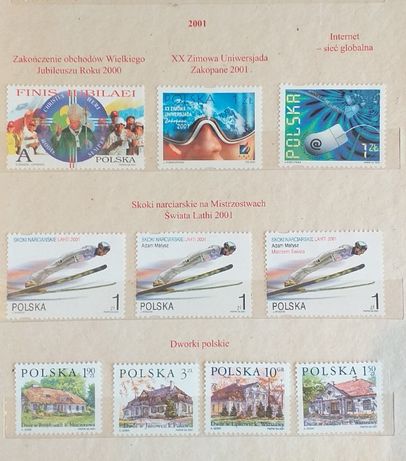 Znaczki pocztowe Polska rocznik 2001 **